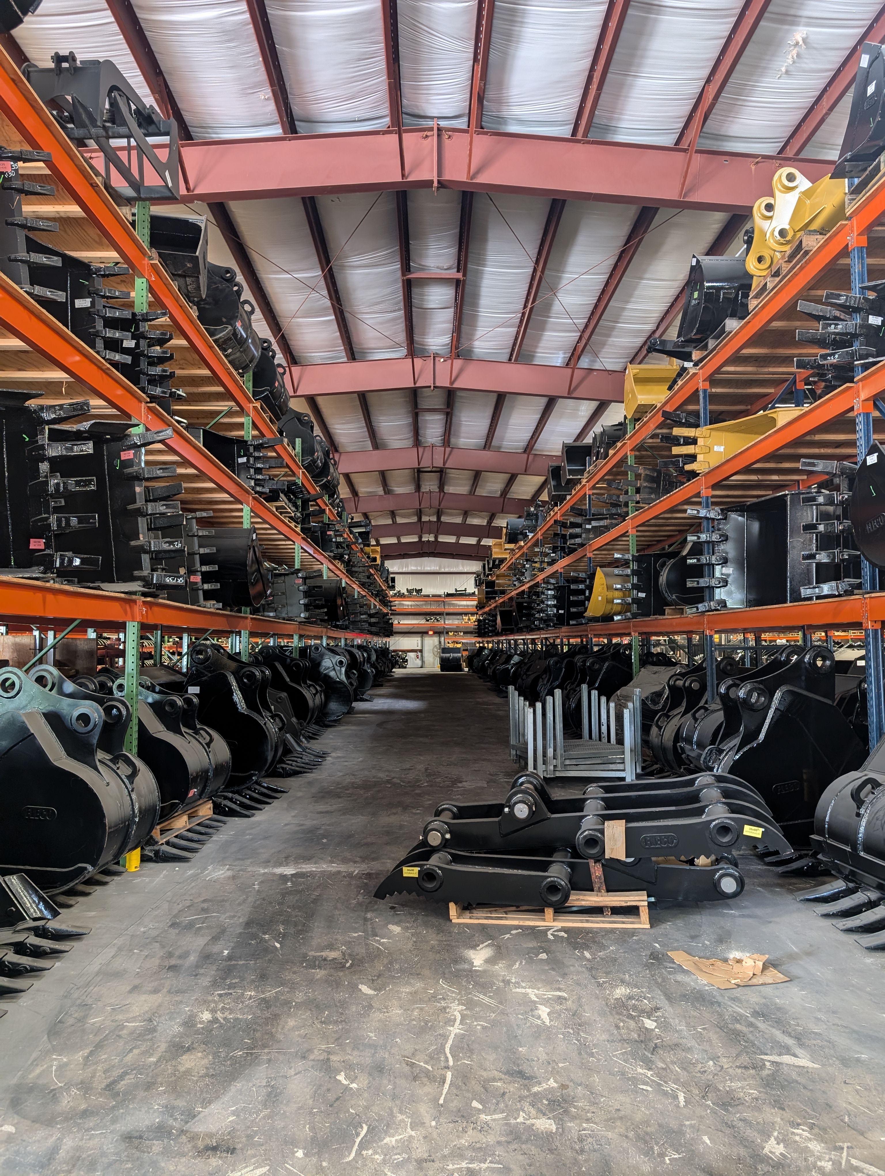 FLECO warehouse stocked with attachments